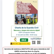 CHARLA : "MENORES Y RIESGOS DEL ENTORNO DIGITAL"